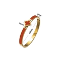 163. Golden Orange Four-leaf Clover Bracelet