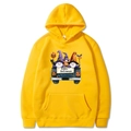 Yellow Halloween hoodie with long sleeves and festive gnome illustration for autumn - Yellow