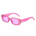 Retro small square sunglasses with matte translucent pink frames and purple lenses - Purple Frame / Purple Lens