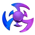 Blue-purple gradient metal fidget hand spinner with three-leaf dragon design - Gradient Dazzling Blade Edge