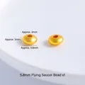 Gold-plated matte flying saucer spacer bead 5.8mm with 2mm hole for DIY jewelry making - Saucer Bead 5.8mm (1pc)