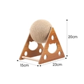 Triangle wooden cat scratcher ball with sisal rope toy, size 20x23x15cm, sturdy pet frame - MDF Triangle Ball Medium