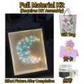 DIY crescent moon crystal night light kit with gift bag, card, and ribbon - 10 Inch Moon Light Blue (Kit with Gift Bag)