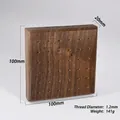 Square walnut wood jewelry display stand with pins, 100x100x20mm walnut base for studs - Style 11-0.9mm Thread / Square 0.9mm Thread