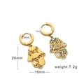 Gold Hamsa Hand evil eye hoop earrings with blue enamel detail and cutout patterns - Earrings / 26x18mm