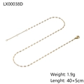 Minimalist gold snake chain necklace with lobster clasp 40+5cm length 1.9g weight - Micro Faceted Oval Link Style (LX00038D)
