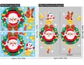 Detailed size guide for Christmas window decals showing layout and 88x88cm setup - Santa Claus Wreath