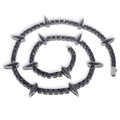 Collana tennis nera da 5mm con punte e incastonatura completa di pietre rotonde nere - 46cm / Oro nero con pietra nera