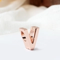 Letter V bead charm in rose gold finish for DIY jewelry and personalized bracelets - Letter V / Rose Gold
