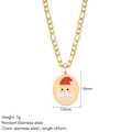Collana con ciondolo Babbo Natale in acciaio inossidabile e smalto rosso da 45cm - Babbo Natale (G1)