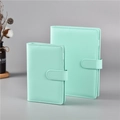 Mint green PU leather macaron binder journal in A5 and A6 sizes with buckle closure - Lake Green
