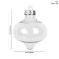 Pallina di Natale trasparente a forma di lampadina con tappo argento, 9x8cm - Forma a Lampadina Trasparente / 1 Pezzo