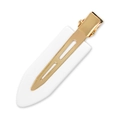 Elegant white acetate hair clip with golden metal base for a seamless minimalist look - 102# Acetate 7cm Seamless Clip