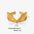 Verstellbarer goldener Edelstahlring im Schmetterlingsflügel-Design mit Maßangaben - Gold