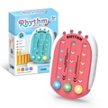 Red and blue rhythm master music game machines for kids with multiple interactive modes - Small-Pink