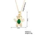 Spécifications de taille pour collier ours doré avec pierre verte et zircons blancs - Ours Pierre Verte (N00970-3)