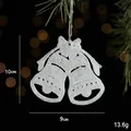 Sparkly white Christmas bell pendant with a delicate bow for festive holiday decor - Style with Bells