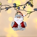 Babbo Natale in peluche decorativo con cappello scozzese rosso e bordi in pelliccia - Babbo Natale / 14*11cm