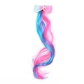 Fermaglio unicorno arcobaleno con estensione di capelli mossi sfumati rosa blu viola - 2# (Rosa Blu Viola Sfumato Riccio)