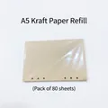 A5 Kraftpapier vulling voor 6-rings ringband notitieboek met 80 vellen per pak - A5 Kraft Navulling 80 Vel / Kraft kleur