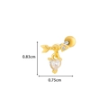Golden heart arrow stud earring with sparkling cubic zirconia on white background - Arrow Heart Style (5# Gold)