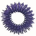 Mini metallic purple spring finger massage ring for sensory relief on white background - Purple