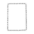 Silver rectangle geometric link with textured faceted surface for DIY necklaces - Rectangle-S1513 / Steel