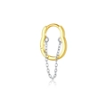 Orecchini pendenti con nappine in argento S925 con finitura bicolore oro e argento - MME1123 / Bicolore Oro Argento - Catena a forma di U