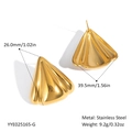 Orecchini a ventaglio minimalisti in acciaio inossidabile dorato per donna con dimensioni - Stile a Forma di Ventaglio (YYE025165-G) / Oro