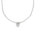 Collier en acier inoxydable argenté avec pendentif en V évidé et chaîne fine - Lettre V / Acier