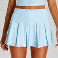 Women's light blue pleated tennis skirt with high waist cooling sun protection fabric - S / Ice Blue