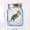Rainbow suncatcher prism sticker featuring a colorful sea turtle inside a glass bottle design - RPS095: Colorful Turtle Jar