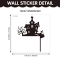 Halloween PVC Wandsticker mit schwarzer Spukhaus-Silhouette, Größe 19x19 cm - Spukhaus und Toter Baum (CT24Y11933T_T)