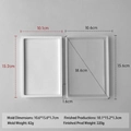 Rechteckige Silikonform für Untersetzer mit weißem Harztablett 10,6x15,6x1,7cm - Rechteck J-269