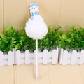 Kreativer Schneemann Plüsch-Kugelschreiber mit Bommel und blauem Hut für Weihnachten - Schneemann-3