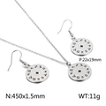 Parure de bijoux en acier inoxydable argenté avec pendentif 12 signes du zodiaque - Argent (Acier)