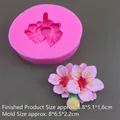 Molde de silicona flor de cerezo para resina con dimensiones 5,8x5,1x1,6cm - Flor de Durazno / Rosa