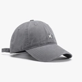 Dark grey baseball cap with white letter H embroidery in washed cotton fabric - Smoke