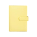 Bright yellow A6 leather binder notebook with magnetic buckle closure on white background - Yellow (Cover Only)