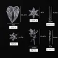 Set di 60 decorazioni natalizie in acrilico trasparente con fiocchi di neve e ghiaccioli - Set da 66 pezzi / Trasparente