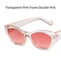 Occhiali da sole cat eye con montatura rosa trasparente e lenti rosa coordinate - Montatura Rosa Trasparente Lenti Rosa