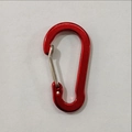Moschettone rosso piatto in alluminio a forma di D con leva a filo per campeggio - Rosso