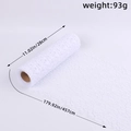 White floral jacquard mesh wrap roll for DIY flower bouquet decoration 28cm x 4.5m size - White