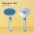 Blue and white pet grooming slicker brush with ergonomic handle for cats and dogs - Coarse Pin Blue