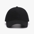 Classic plain black baseball cap with six-panel structure and breathable cotton fabric - Adjustable / Black