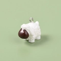 Miniature resin sheep charm in white with textured wool detail for DIY jewelry crafts - Little Sheep