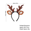 Serre-tête bois de renne de Noël marron avec oreilles tachetées et dimensions 30x28cm - Serre-tête renne à pois brodé doux