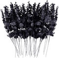 Single stem of artificial eucalyptus leaves in deep black finish for home decor - Black Eucalyptus