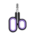 Cat nail clipper with round hole blade and black-purple ergonomic anti-slip handle - D-Type / Purple