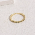 Anillo ajustable de plata de ley 925 chapado en oro con piedras de circón verde - Anillo Abierto Tipo Banda / Oro / Zirconia Verde